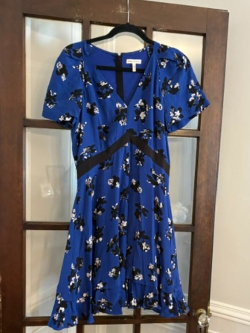 Rebecca Taylor "Alyssum" Blue Floral Silk Dress, Size 6